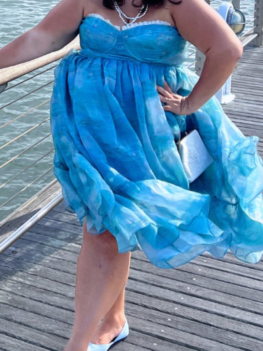 🌸 RARE Selkie Monet Water Lilies Strapless Puff Dress 🌸